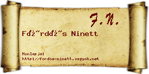 Fördős Ninett névjegykártya